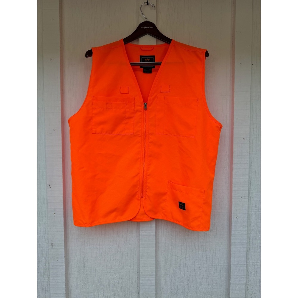 Vintage Walls Mens Size L Regular Safety Blaze Orange Zip Up Hunting Vest EC